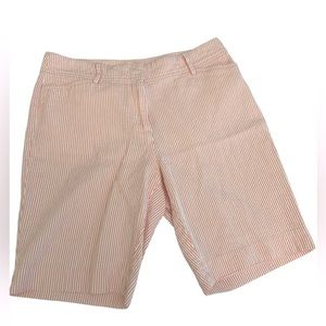 Talbots Perfect Short Womens 6p Pink White‎ Seersucker Spring Stretch